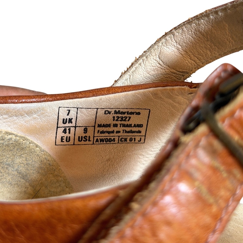 VTG Dr. Martens 12327 Ruana Oxblood Brown Leather Wedge Heels Studded Womens 9 - Picture 7 of 8